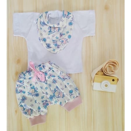 Conjunto Bebe Menina Com Bandana Roupa Verão Bebe Feminino