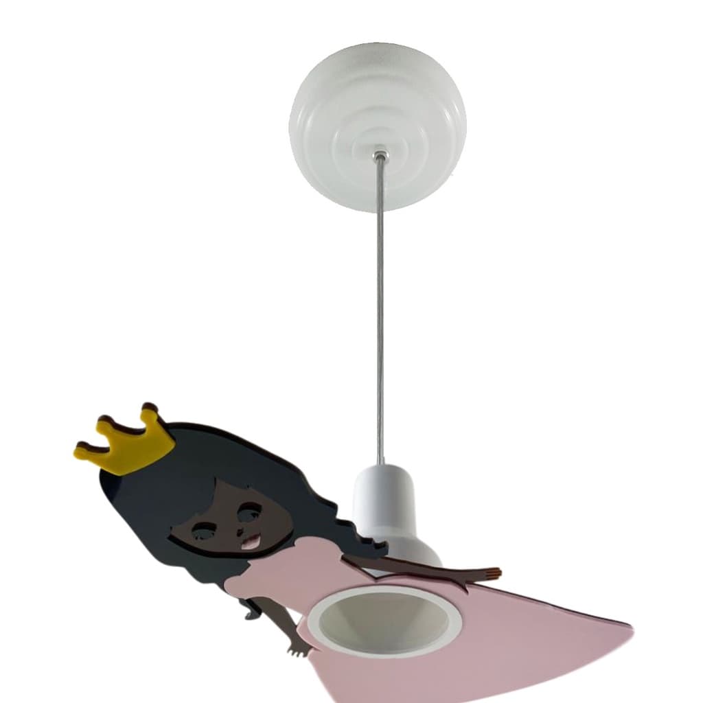 Luminária Pendente Infantil Princesa Rosa Quarto Menina Bebê Luminária LED Criativa Decoração