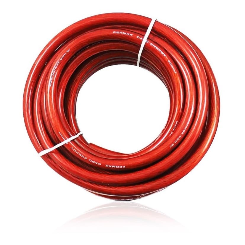 Fio Automotivo Bateria 50mm Flexivel 100% cobre Vermelho/preto