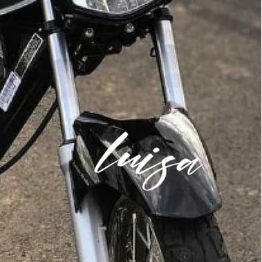 adesivo nome personalizado namorada para paralama de moto carro caminhão 18 cm Paralama da moto preta  letra de mão