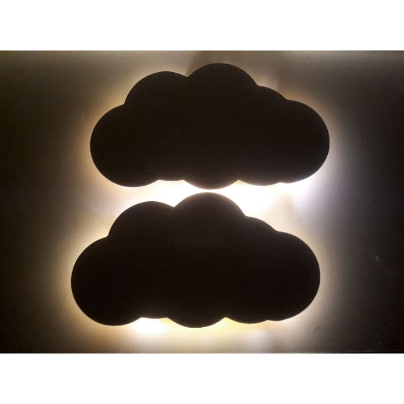 Luminária Nuvem Led - Kit Com 2 Nuvens Led Mdf Branco