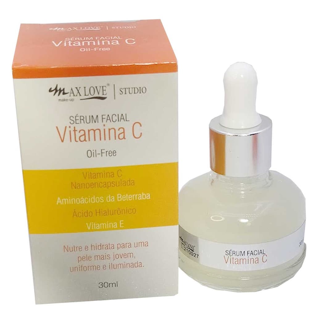 Sérum Facial Vitamina C Max Love textura de Gel não oleoso