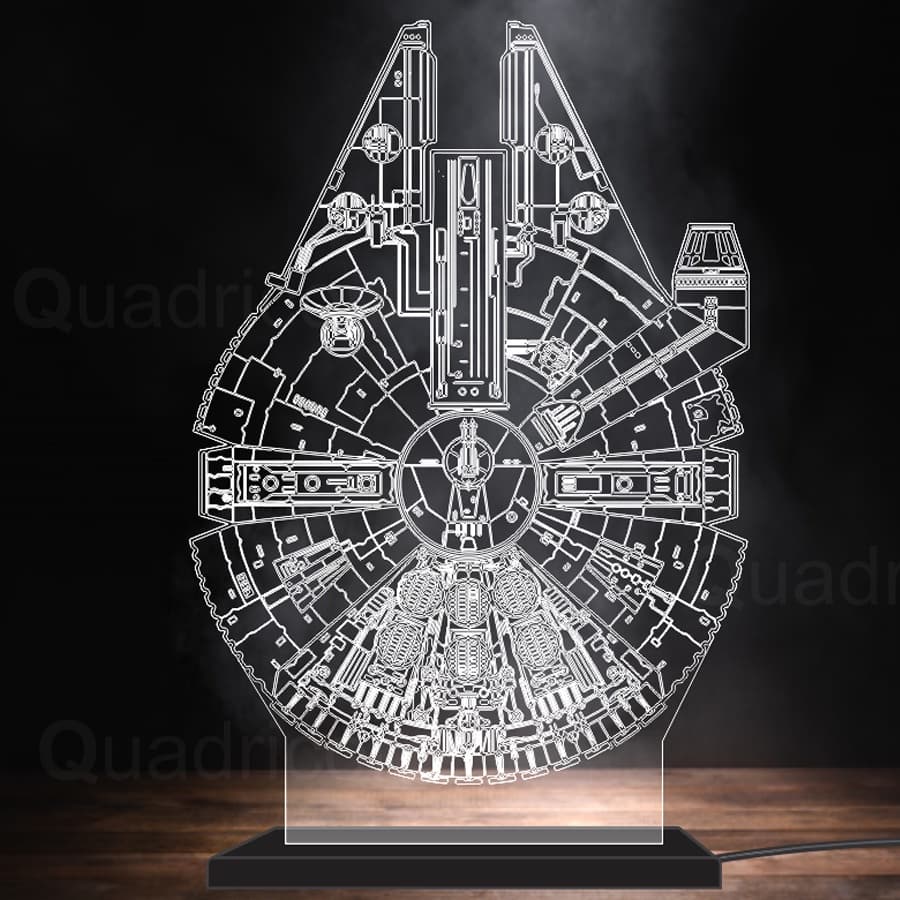 Luminária Led Branco Para Decoração - Nave Star Wars Presente E Decoração Favorito