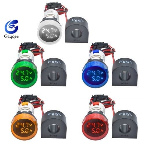 GAQQEE Voltímetro AC 50-500V 0-100A 22mm Amperímetro De Corrente Digital Do Medidor De Tensão LED