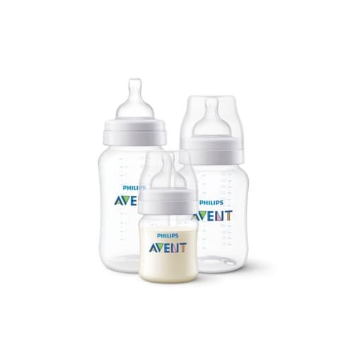 Kit 3 Mamadeiras Clássica Transparente Avent Bebê 125/260/330ml