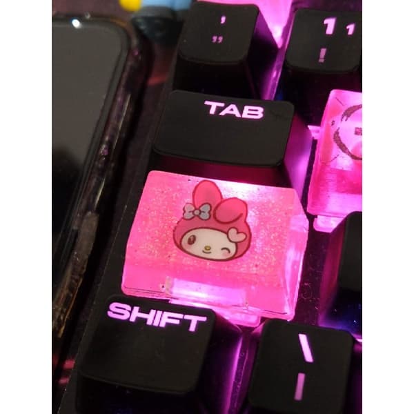 Keycap My Melody sanrio kawaii tecla tab de resina para teclado mecânico