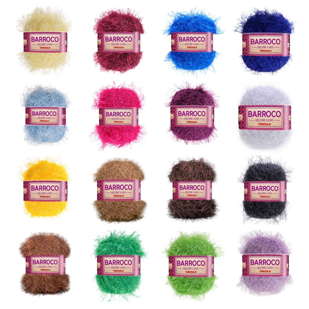 Barbante Barroco Peludinho Franjão Decore Luxo Círculo 280gr Linha Para Crochê Tricô
