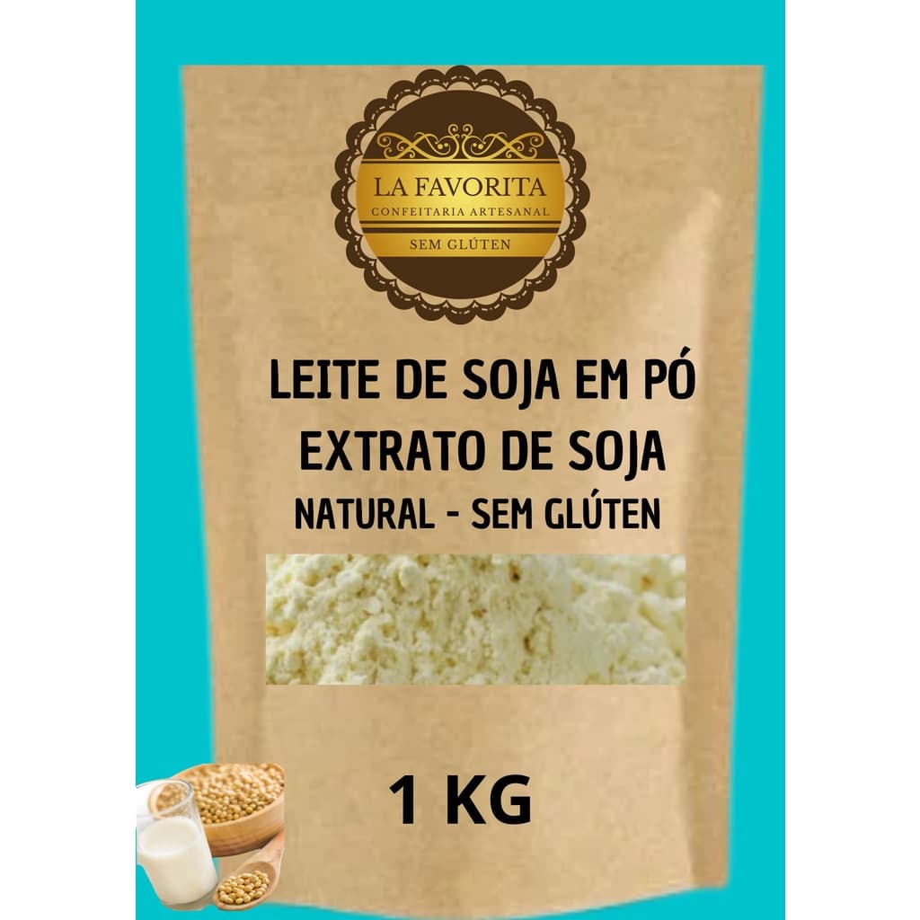 Leite de Soja Extrato de Soja em pó Natural - 1 KG - Sem Glúten