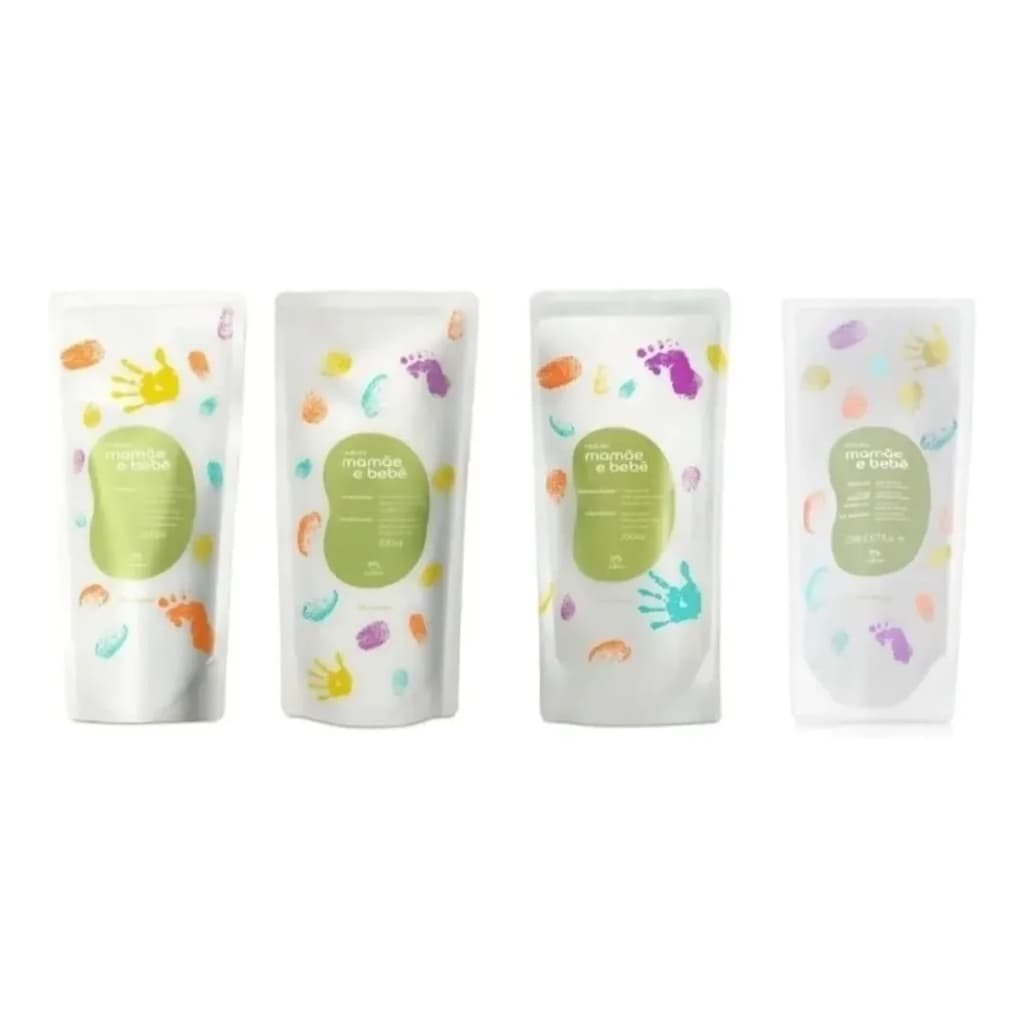 Refil Mamae E Bebe Shampoo + Condicionador + Sabonete Liquido + Hidratante