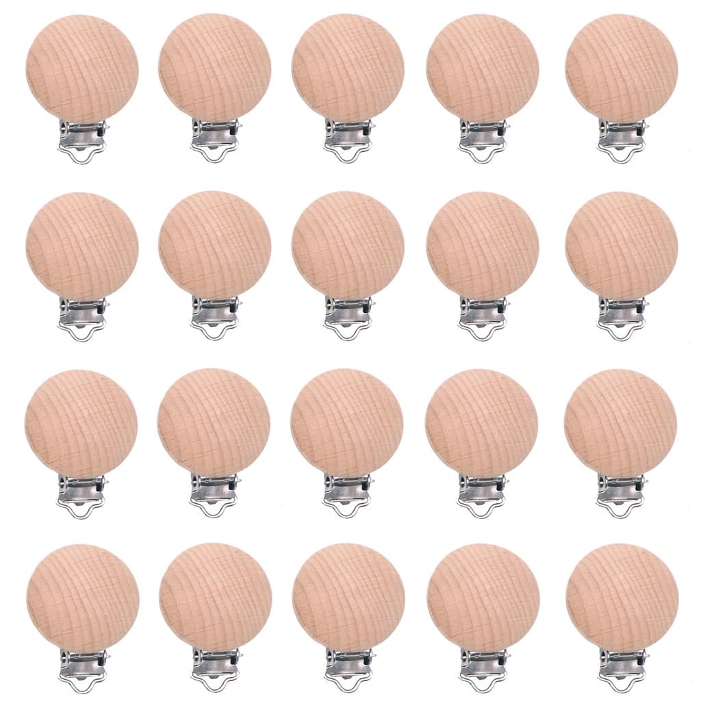 5 Pçs Clipes De Madeira Faia Peças DIY Suporte Chupeta Para Chaveiro Fazendo Contas De Silicone Em Massa Pulseira Colar Pingente