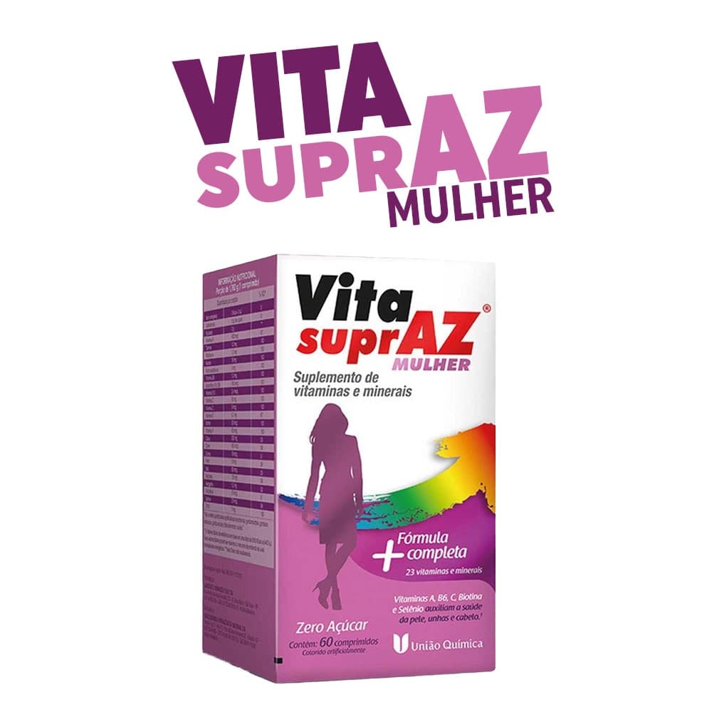 Vita Supraz Mulher Vitaminas Pele, Unhas E Cabelo Vitamina Capilar 60 Comprimidos
