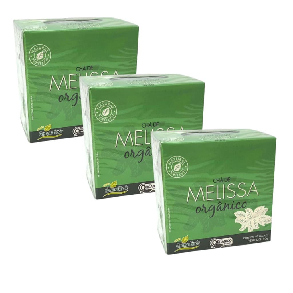 Kit 3cx Chá de Melissa – Orgânico (30 sachês) – Campo Verde