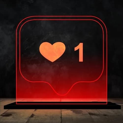 Luminária Para Decoração Amei Instagram Decoração Presente Led Acrílico