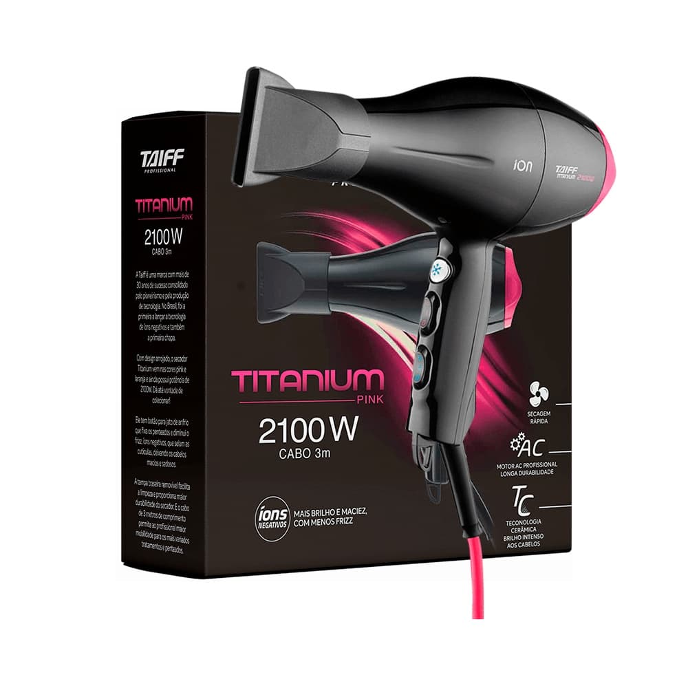 Secador Profissional Taiff Titanium Pink 2100w - 127V