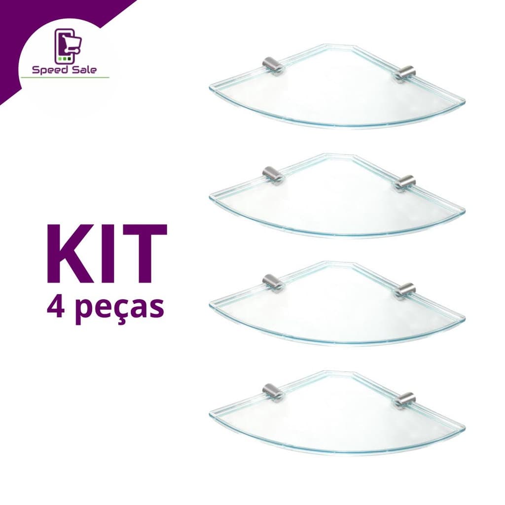 Kit com 4 Prateleiras banheiro shampoo organizador de sabão triângulo suporte de parede cozinha box