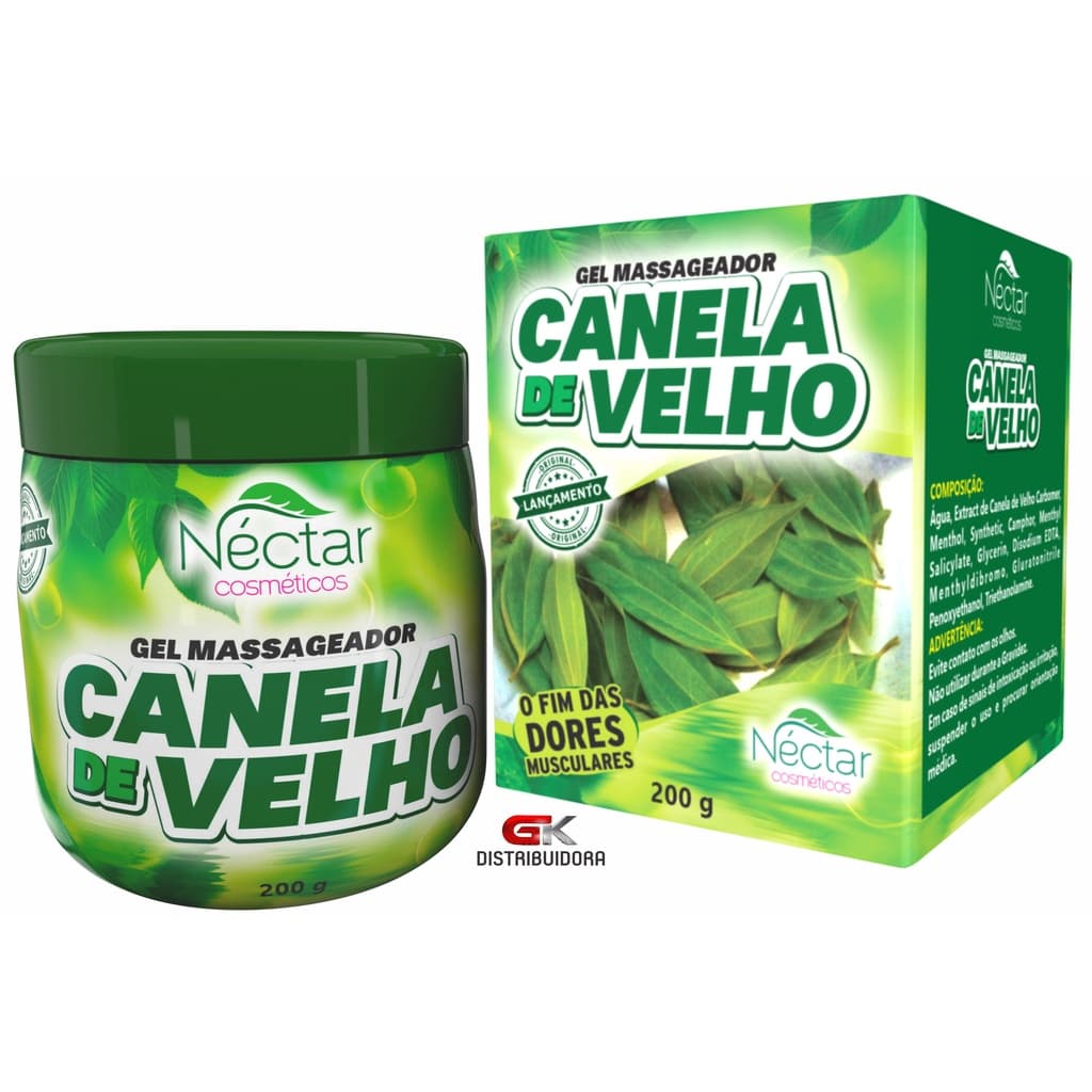 Kit 6 Gel Massageador Canela de Velho 200g Néctar Alívio Dores Musculares