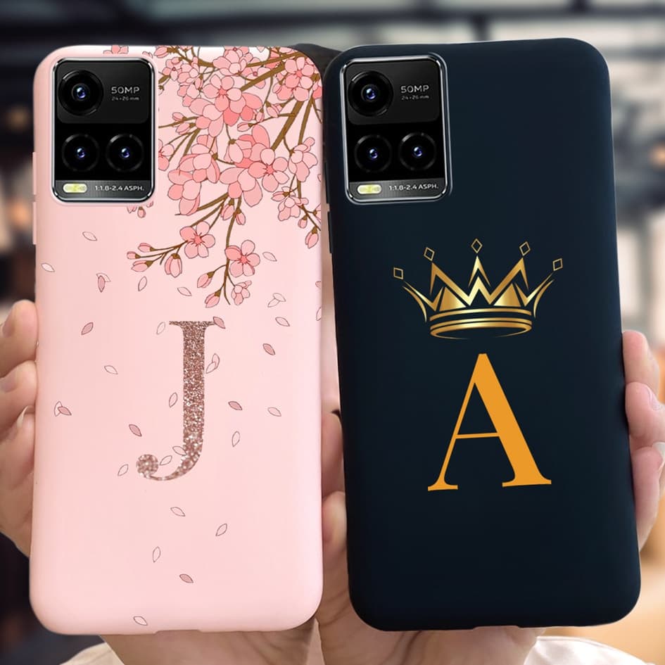 Capinha De Letras Fofa Vivo Y33S Y33T Y21T Y21S Y21A Y21E Y21 2021 Capa Flexível De Silicone TPU Anti-Impacto Celular