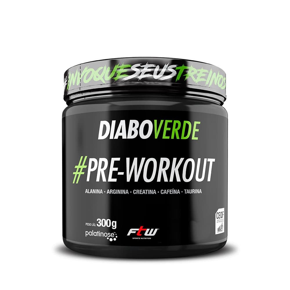 Pre Treino Diabo Verde Pre Workout  Pó 300g - FTW