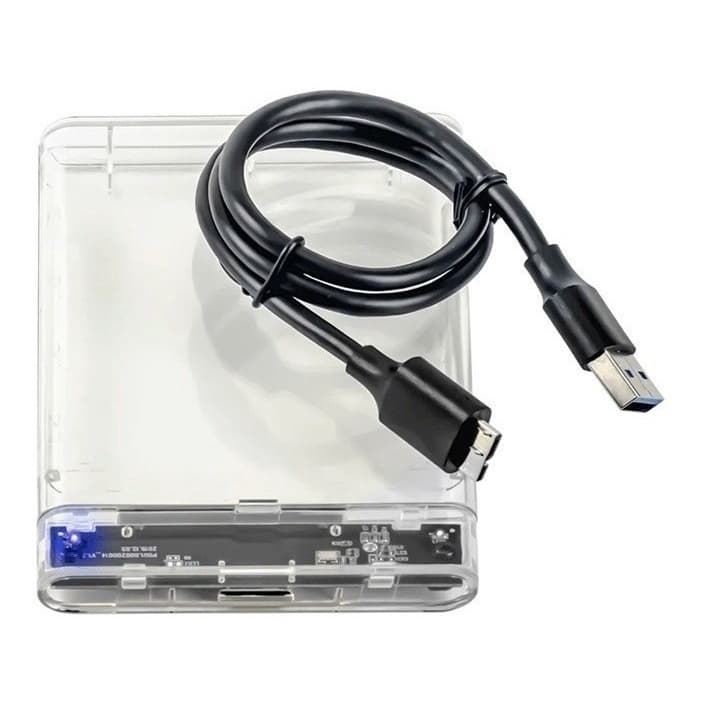 Case Slim Para Hd Ssd Externo Transparente Usb 3.0 Infokit