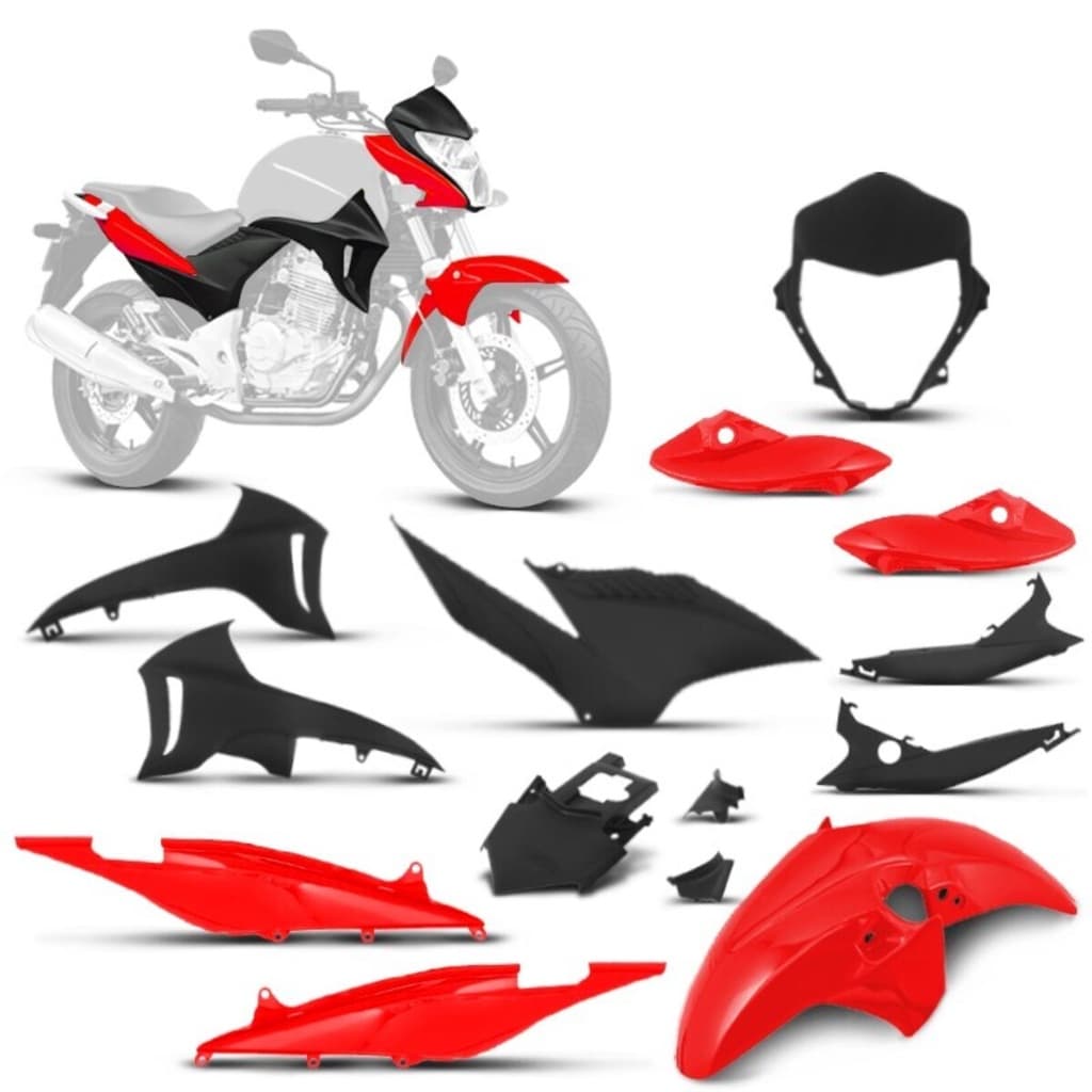 Kit Carenagem Moto Pro Tork Modelo Original CB 300R 2010 a 2012