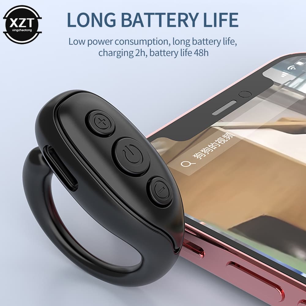 Bluetooth Com Anel De Controle De Vídeo Ponta De Dedo Telefone Celular vibrato Câmera Sem Fio Remoto