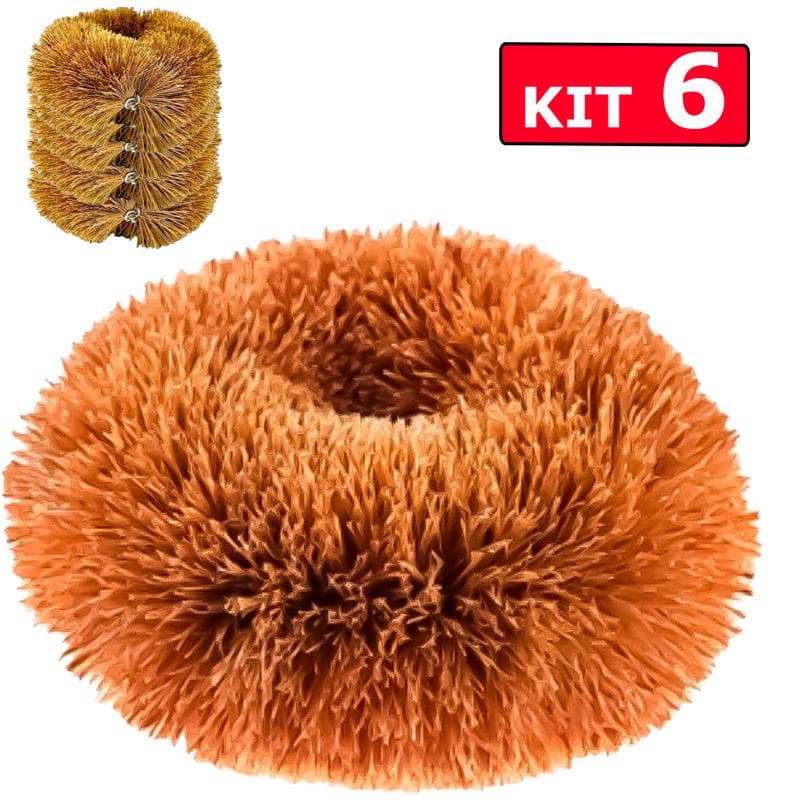 Kit Jogo 6 Escovas Bucha De Coco Lava Carro Para Uso Doméstico E Lavajato Automotivo Alta Limpeza