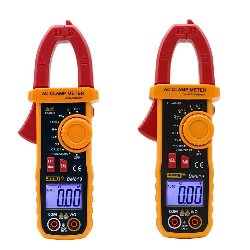SZBJ Medidor De Grampo Digital BM818 BM819 Ture RMS Amperímetro 600V/600A Teste De Capacitância De Alcance Automático