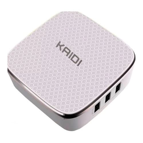 HUB Kaidi Carregador Rápido Turbo Kaidi com 6 Portas USB Auto ID 1 Porta 3.0 7A Carregador de Mesa Parede KD-601