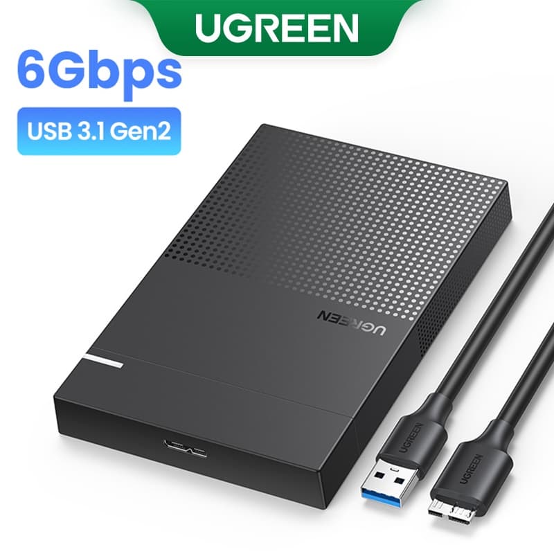 Caixa De Disco Rígido UGREEN De 2,5 " USB 3.0 Para SATA III SSD Polegadas E HDD De 9,5mm 7mm Suporte De Externo Max 6TB