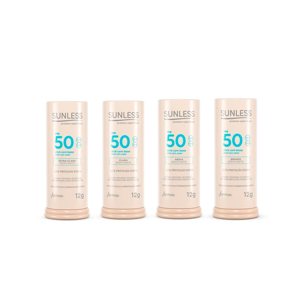Protetor Solar Facial Stick Sunless Farmax Com Base Fps50 Efeito Matte - 12G