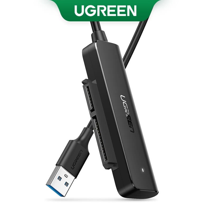 Conversor USB UGREEN SATA 3.0 Para Adaptador Disco Rígido Externo De 2,5'HDD/SSD 5Gbps Cabo Com Fixo De 50cm