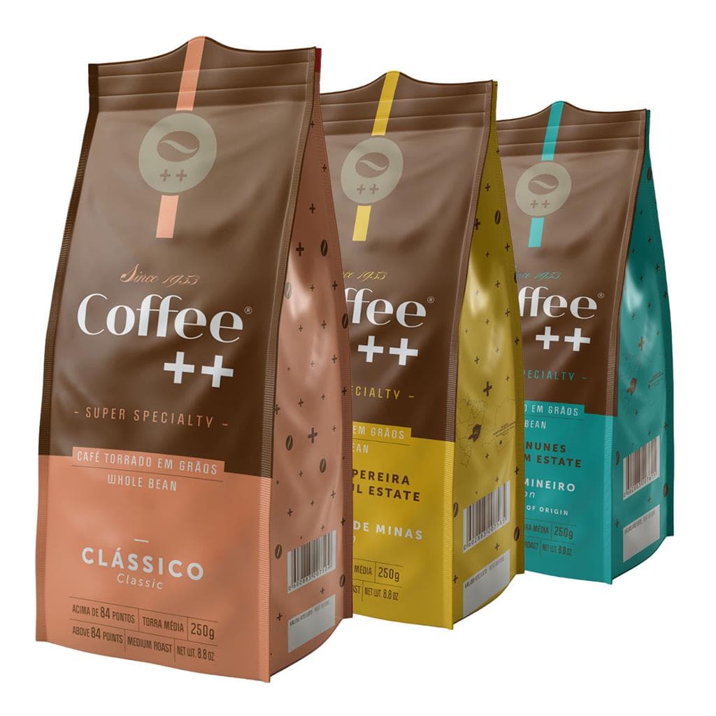 Cafe em Grao Torrado, Coffee Mais, 3 Pacotes de 250g