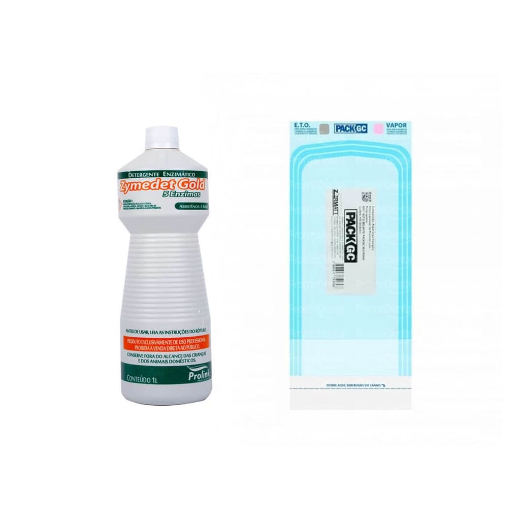 Kit Detergente Enzimático Zymedet Gold e Envelope para Esterilização 50x130mm