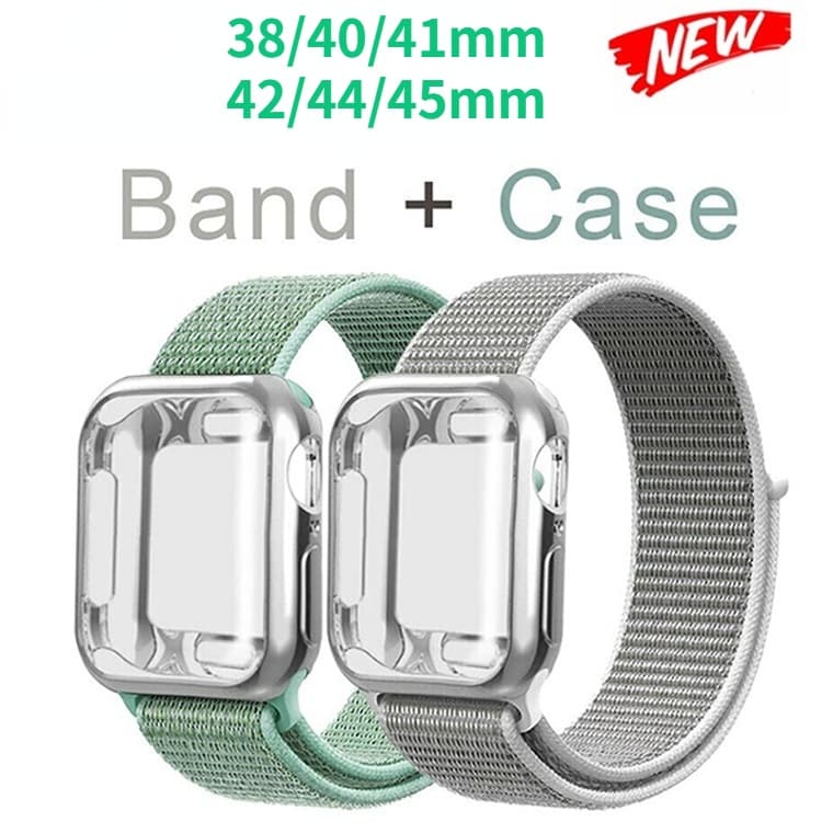 Reposição 2 Em 1 Pulseira De Nylon + Capa Relógio Para S8 ultra 49mm Smart Watch series 7/8 41MM 45MM SE/6/5/4/3 42mm 38mm 40mm 44mm Pulso Apple Iwatch