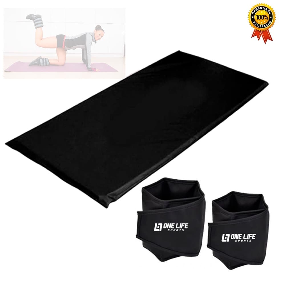 Kit Treio Funcional em Casa - Colchonete + Tornozeleira Caneleira Peso 4 Kg Treino em Casa Academia Funcional