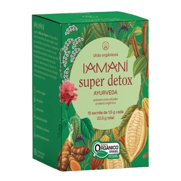 Chá Orgânico Super Detox Ayurveda Iamaní - 15 sachês