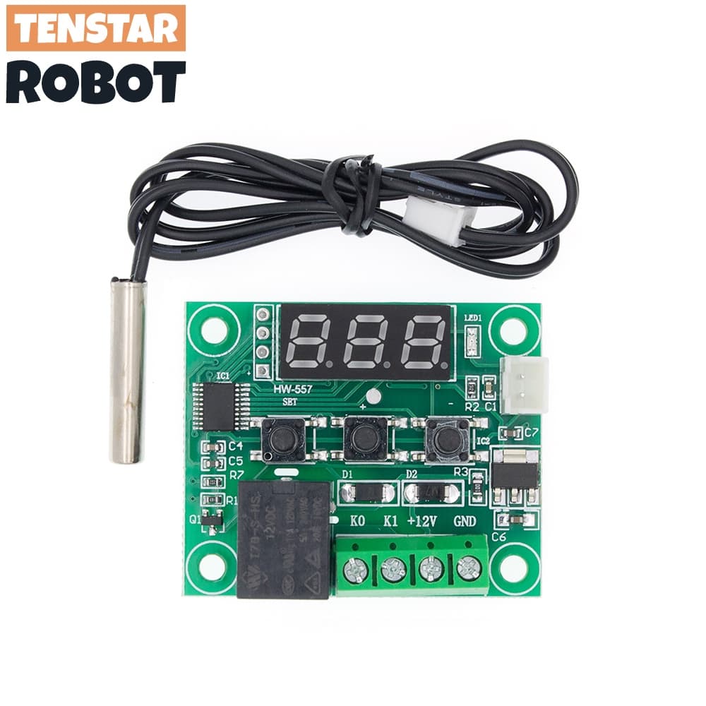 W1209 DC 12V Termostato Digital LED De Controle De Temperatura Termômetro Módulo De Chave Controladora + Sensor NTC