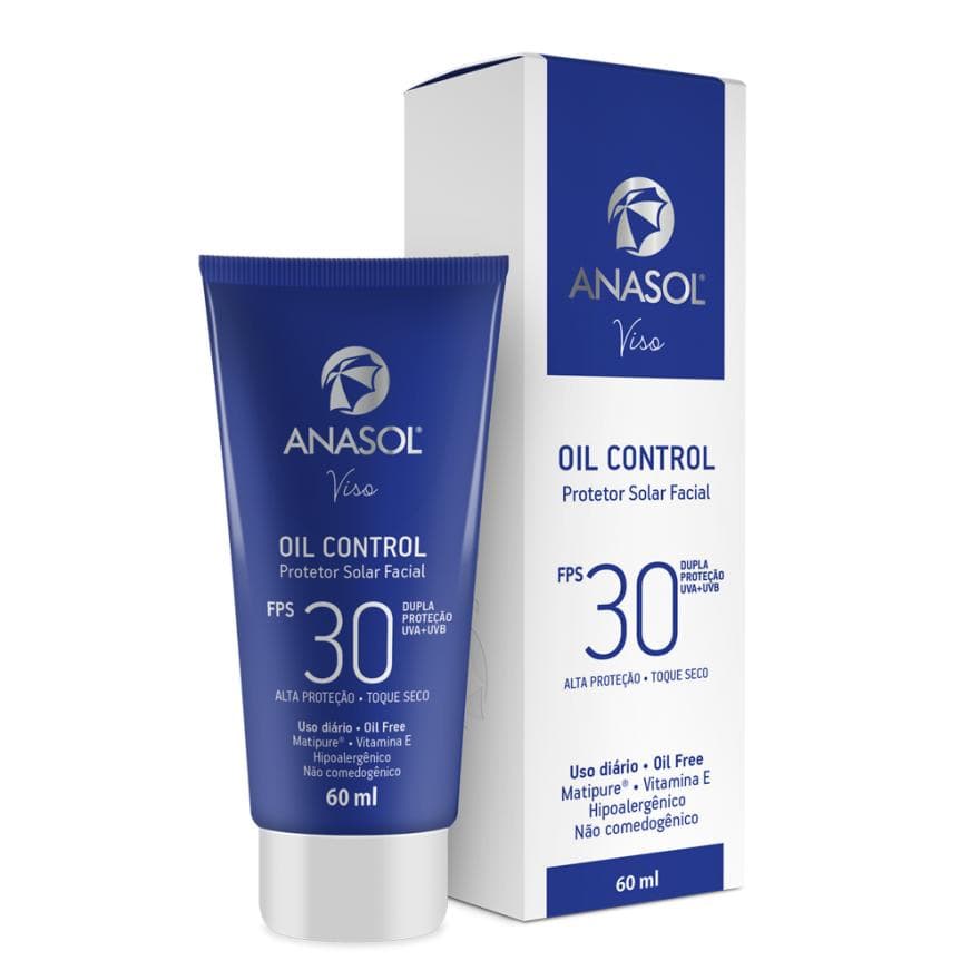 Protetor Solar Facial Anasol Oil Control FPS 30 Vegano 60ml