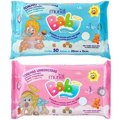Toalha Umedecida Baby Menino/menina - 50 Toalhas - Muriel