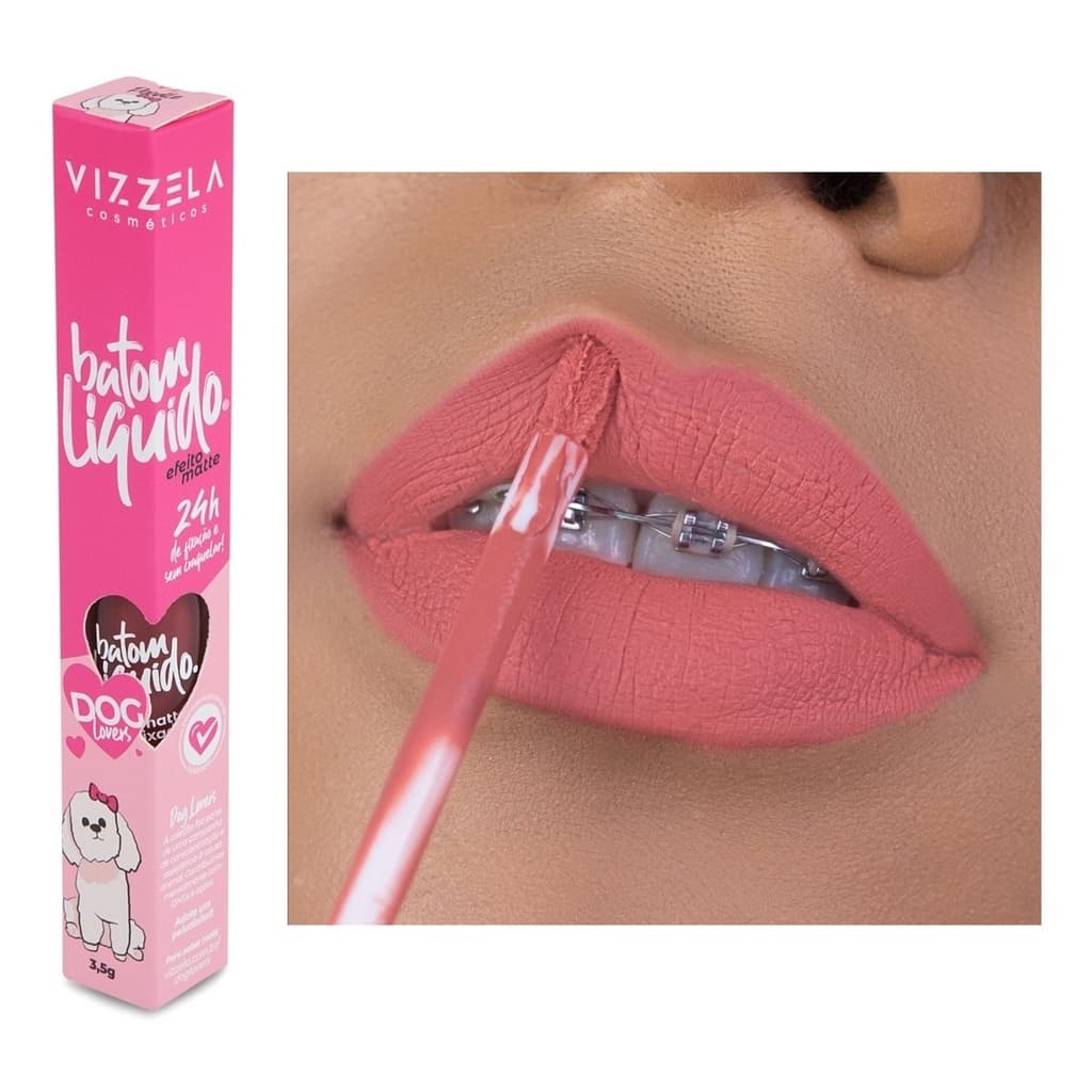 Batom Vizzela Líquido Matte Dog Lovers Vegano Não Craquela