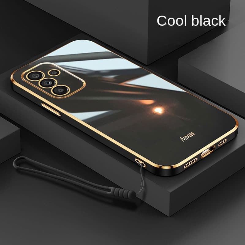 Samsung Galaxy A57 A37 A17 A27 Brilhante Quadrado Redondo Silicone Invólucro TPU Soft Case Cordão Alça Capa
