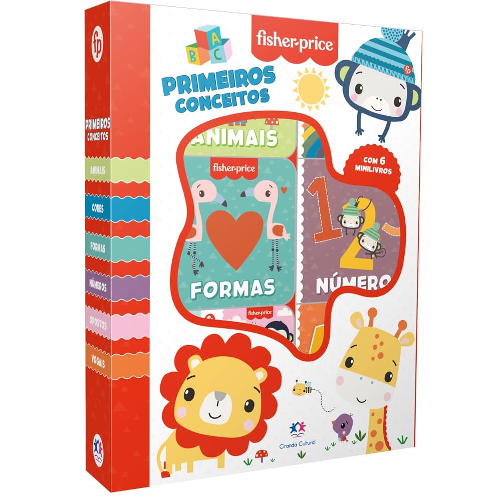 Box com 6 Minilivros Fisher-Price - Primeiros conceitos