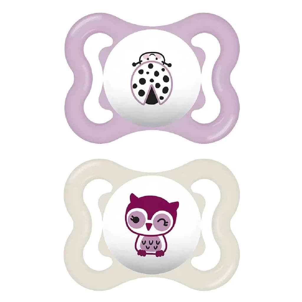 Kit com 2 Chupetas Supreme Bico de Silicone 0m+ Rosa - MAM