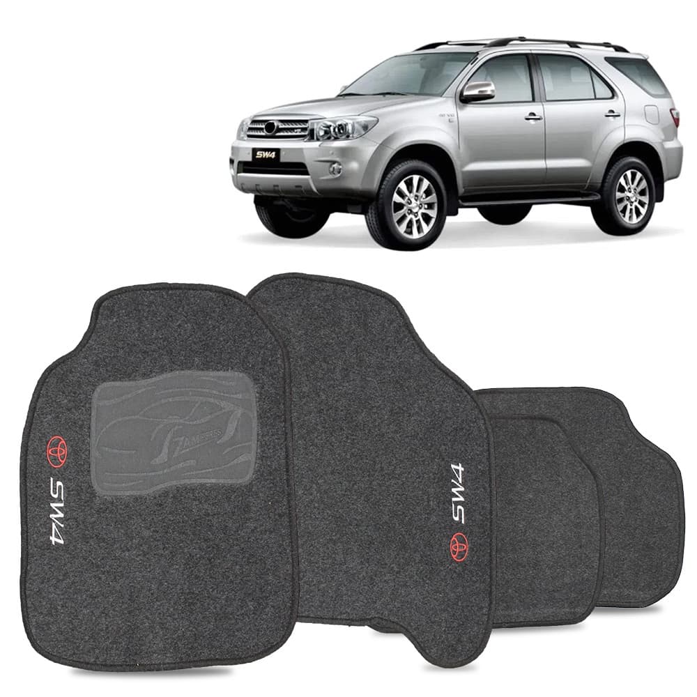 Tapete SW4 2005 a 2015 Carpete para Hilux SW4 Tapete Automotivo 5 Peças Bordado