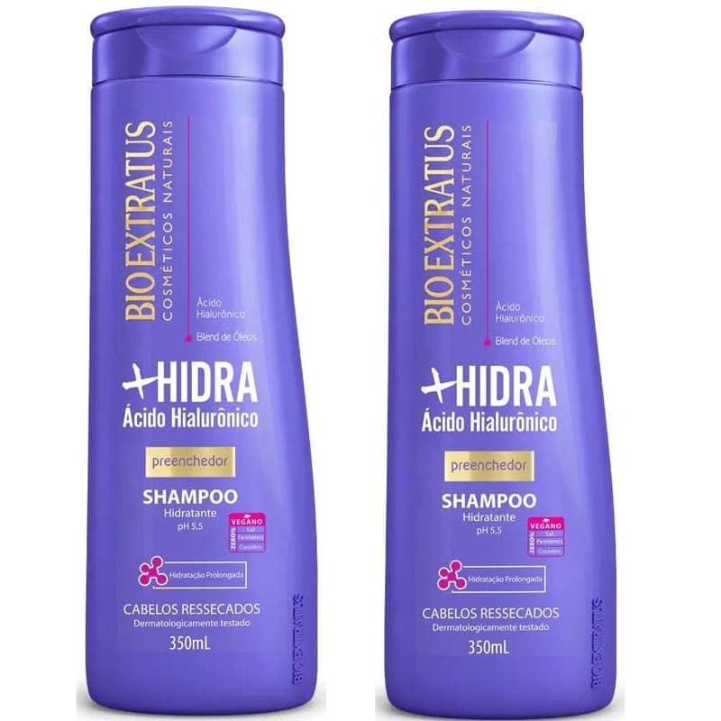 Kit 2 Shampoo limpeza Hidratante Mais Hidra 350 ML Bio Extratus