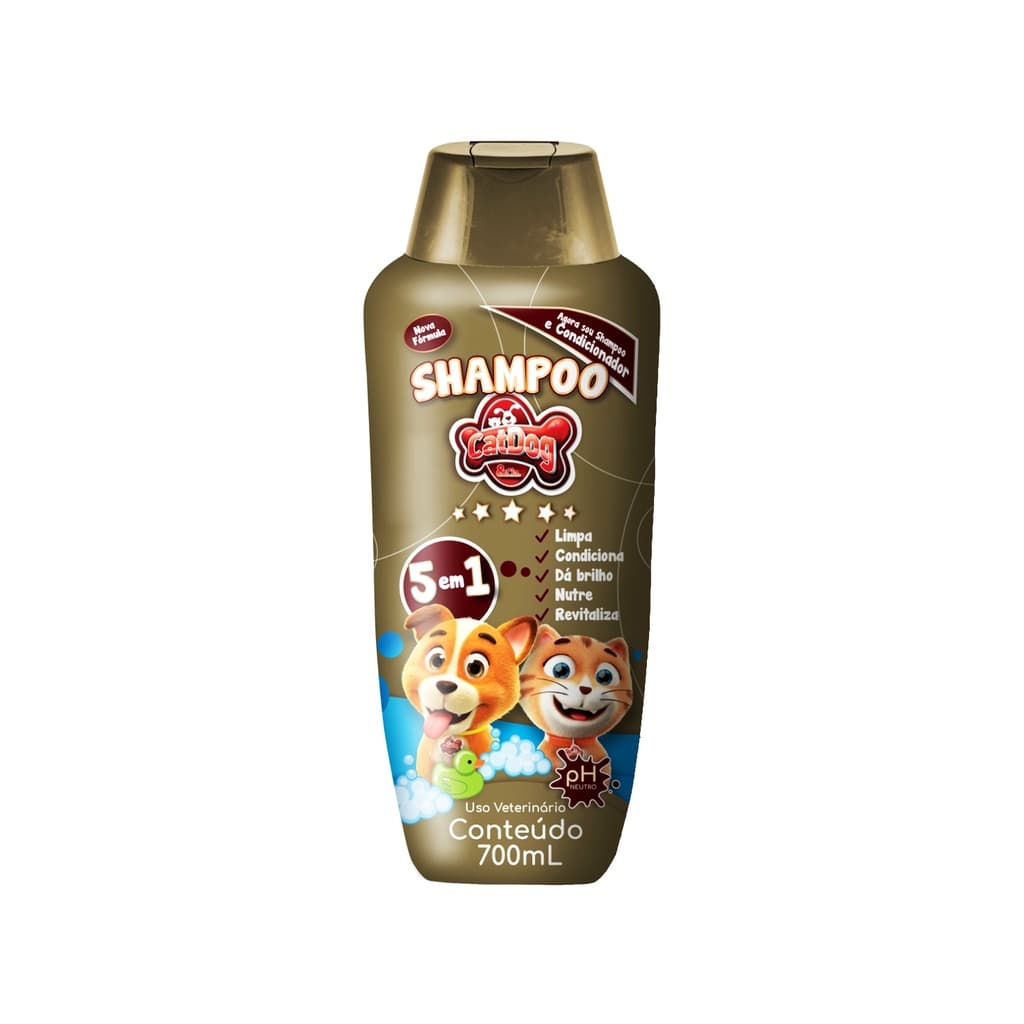 Shampoo Revitalizante 5em1 Para Cães e Gatos Cat Dog 700ml
