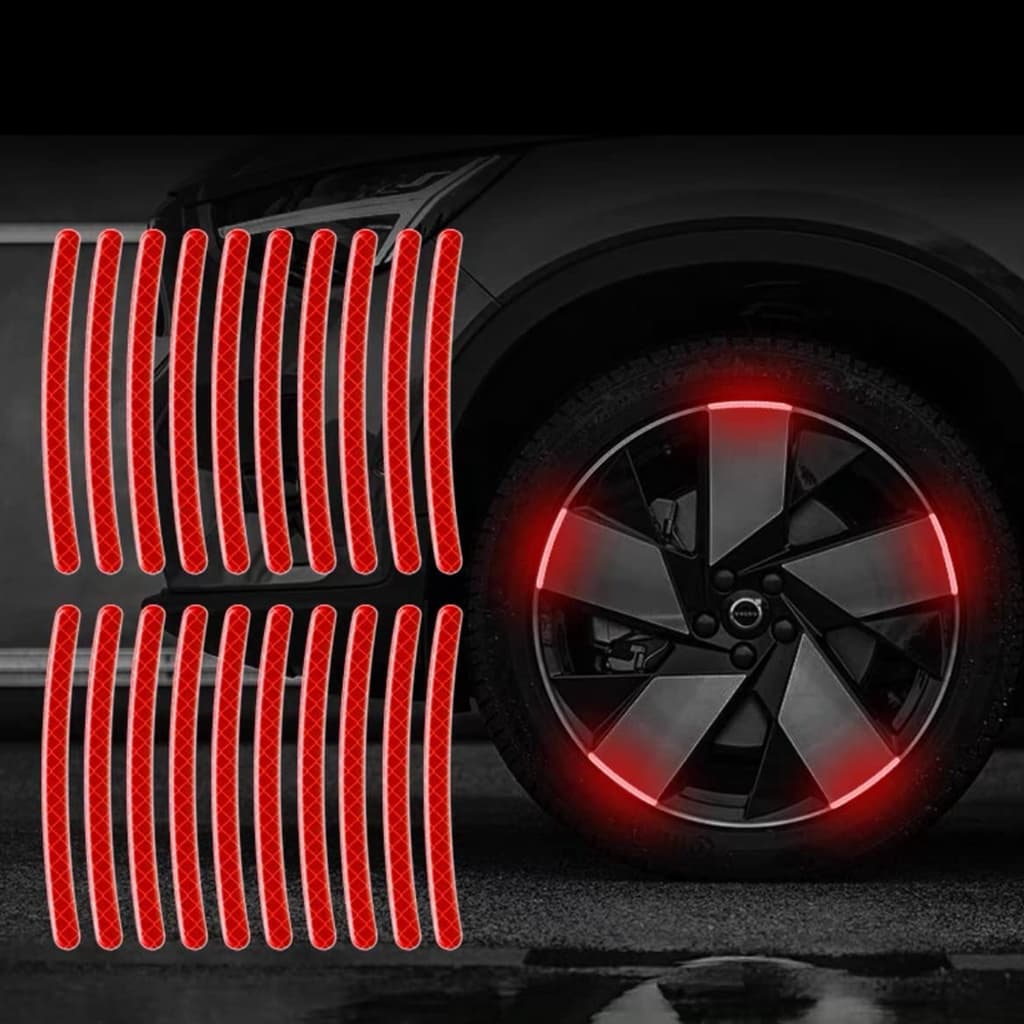 Adesivos Refletivos De Listras Decorativas Para Rodas De Carro , 20 Peças , De Aviso De Segurança Noturna , Decalques Mo