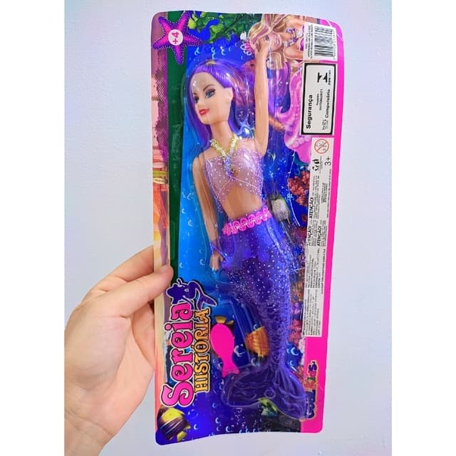 Boneca Sereia Articulada Historia encatada Com Roupas Saia + Acessório Brinquedo Infantil para Meninas