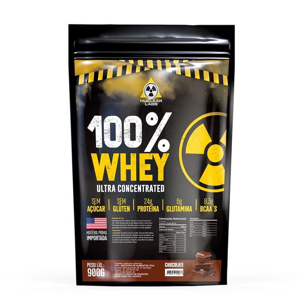 Whey Protein 100% Ultra Concentrado 900g Chocolate Nfe