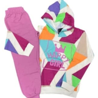 Conjunto moletom infantil Feminino com capuz 2 peças = 1 moletom + 1 calça